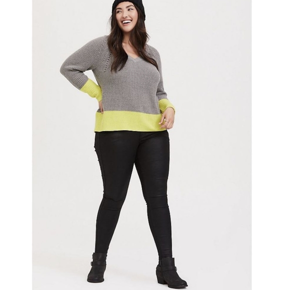 Torrid Neon Colorblocked Sweater - Picture 4 of 9